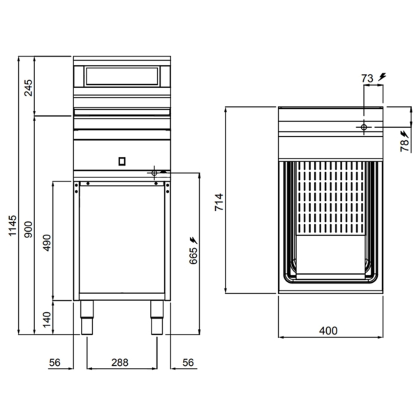 Chauffe-frites - 1,1 kW - 1x GN 1/1