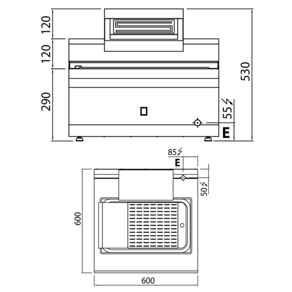 Chauffe-frites - 1 kW - 1x GN 1/1