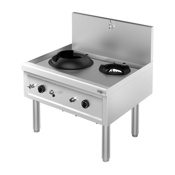 Cuisinière wok à gaz - 36 kW - 1+1 zones de cuisson