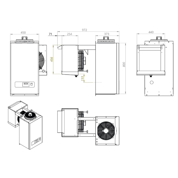 Groupe de froid mural - Type Mono - pour max. 7,5m³