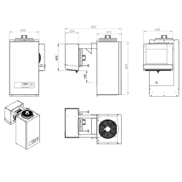 Groupe de froid mural - Type Mono - pour 5m³ max.