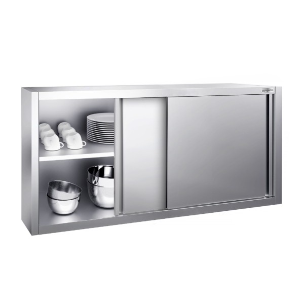 Armoire murale en inox PREMIUM - 1400x400mm - avec porte coulissante - hauteur 650mm