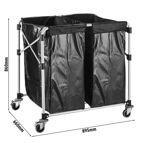 Chariot à linge - 2x 150 litres - cadre en aluminium