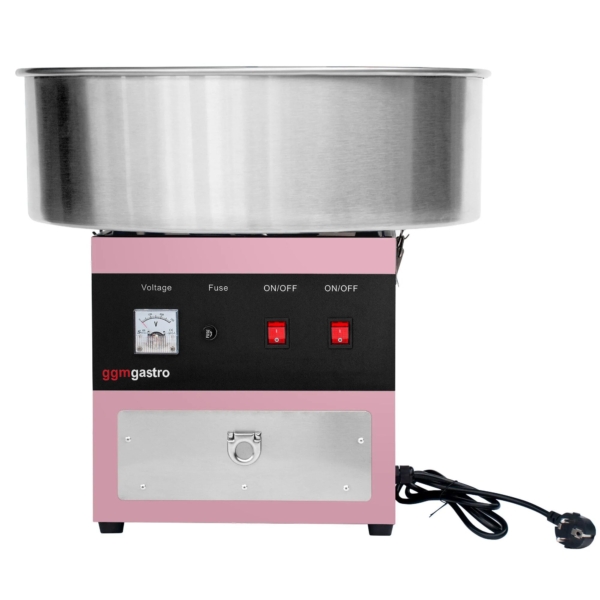 Machine à sucre filé - Ø 520mm - 950 Watts - Rose - avec protection anti-éclaboussures