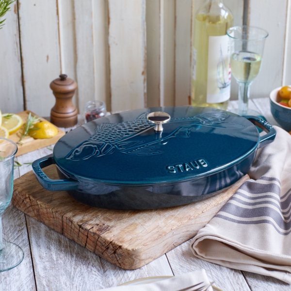 STAUB | SPECIALITIES - Plat à four avec couvercle - ovale - 330 mm - Fonte - La Mer