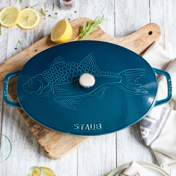 STAUB | SPECIALITIES - Plat à four avec couvercle - ovale - 330 mm - Fonte - La Mer