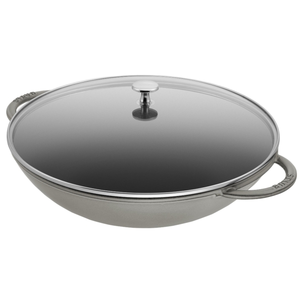 STAUB | SPECIALITIES - Wok avec couvercle en verre - Ø 370mm - Fonte - Gris graphite