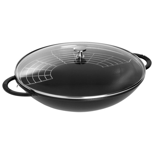 STAUB | SPECIALITIES - Wok avec couvercle en verre - Ø 370mm - Fonte - Noir