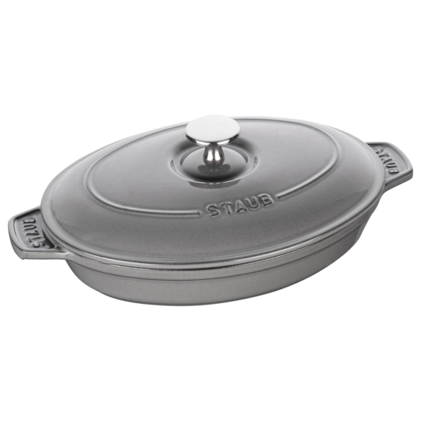 STAUB | SPECIALITIES - Plat à four avec couvercle - ovale - 230 mm - Fonte - Gris Graphite