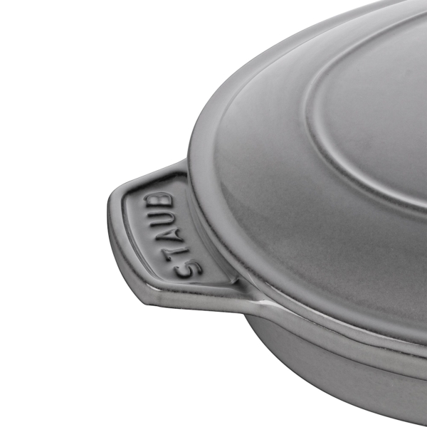 STAUB | SPECIALITIES - Plat à four avec couvercle - ovale - 230 mm - Fonte - Gris Graphite