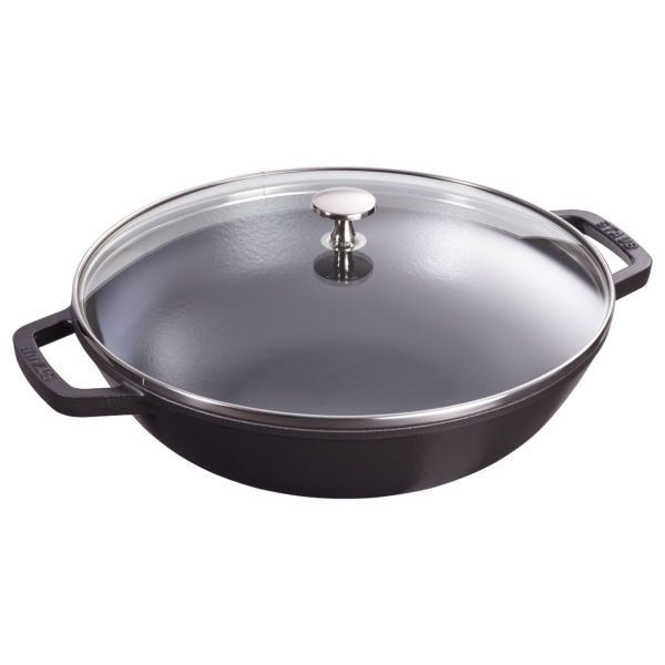 STAUB | SPECIALITIES - Wok avec couvercle en verre - Ø 300mm - Fonte - Noir