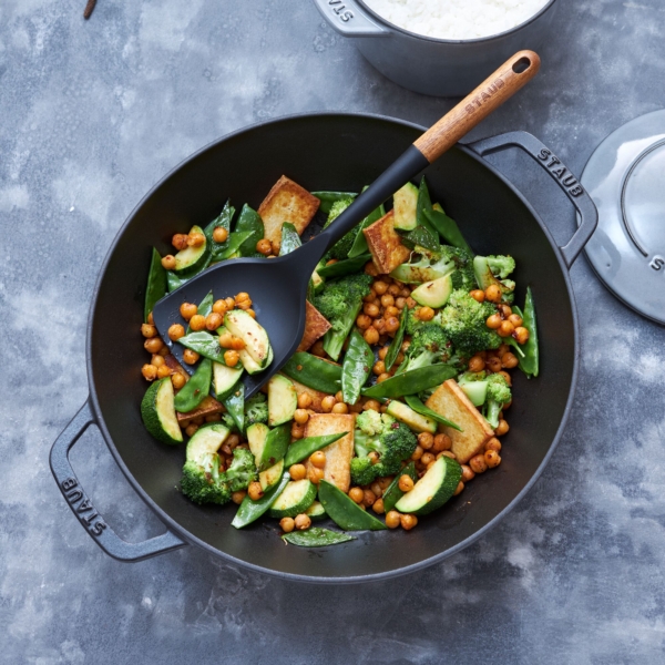 STAUB | SPECIALITIES - Wok avec couvercle en verre - Ø 300mm - Fonte - Gris graphite