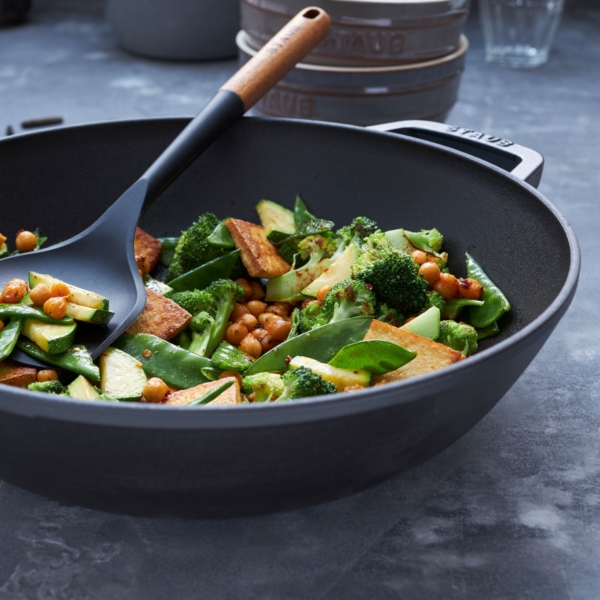 STAUB | SPECIALITIES - Wok avec couvercle en verre - Ø 300mm - Fonte - Gris graphite