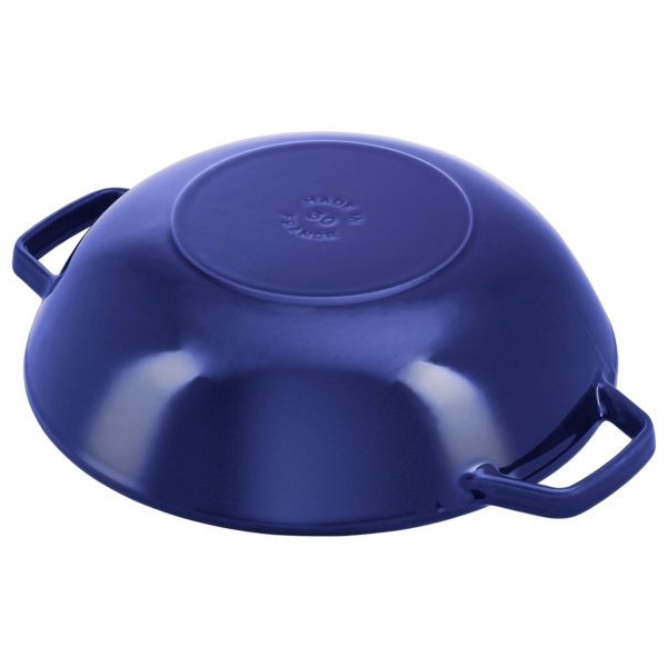 STAUB | SPECIALITIES - Wok avec couvercle en verre - Ø 300mm - Fonte - Bleu foncé