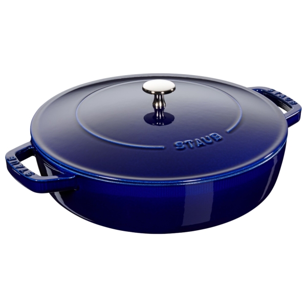 STAUB | BRAISERS - Cocotte avec Chistera Drop-Structure - 280mm - Fonte - Bleu foncé