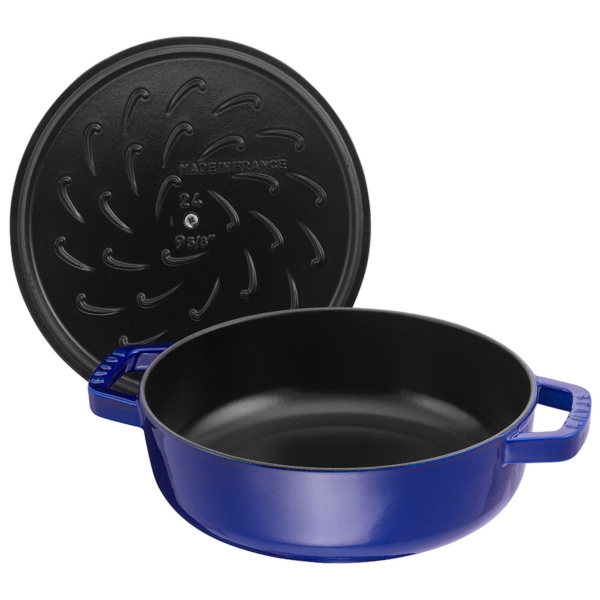 STAUB | BRAISERS - Cocotte avec Chistera Drop-Structure - 280mm - Fonte - Bleu foncé