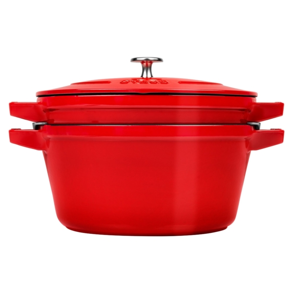 STAUB | STACKABLE SET - Set de casseroles - 2 pcs - Ø 240mm - Fonte - Rouge cerise