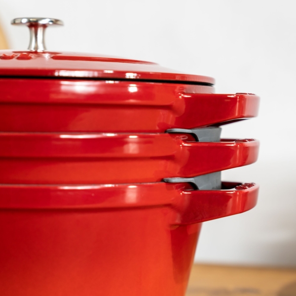 STAUB | STACKABLE SET - Set de casseroles - 2 pcs - Ø 240mm - Fonte - Rouge cerise