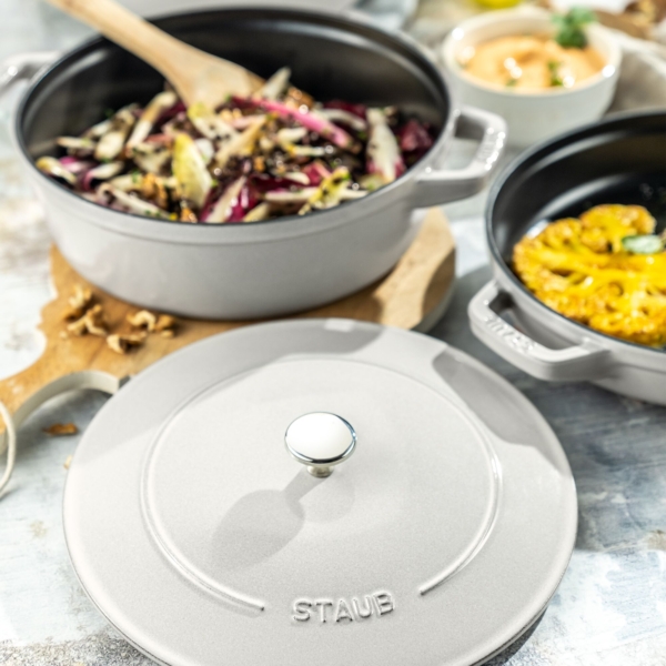 STAUB | STACKABLE SET - Set de casseroles - 2 pcs - Ø 240mm - Fonte - Truffe blanche