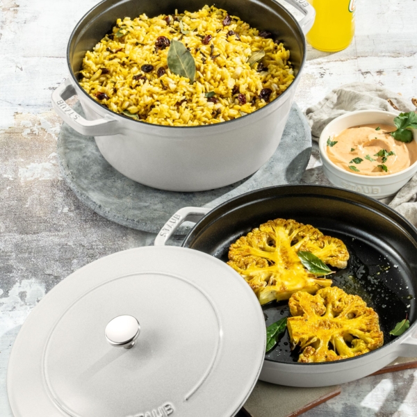 STAUB | STACKABLE SET - Set de casseroles - 2 pcs - Ø 240mm - Fonte - Truffe blanche