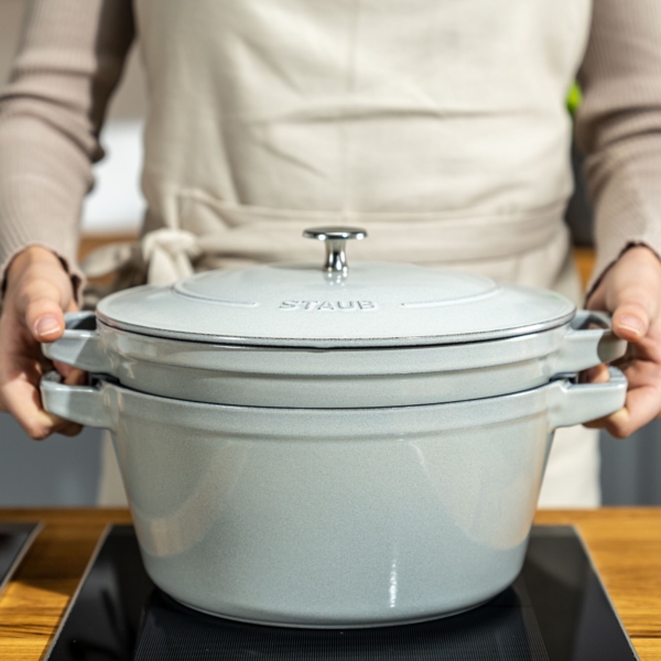 STAUB | STACKABLE SET - Set de casseroles - 2 pcs - Ø 240mm - Fonte - Truffe blanche