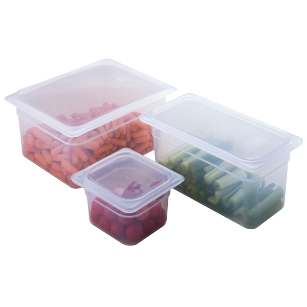 6 pièces CAMBRO | CAMWEAR® - Conteneur GN en polypropylène 1/6 - laiteux - Profondeur 100 mm