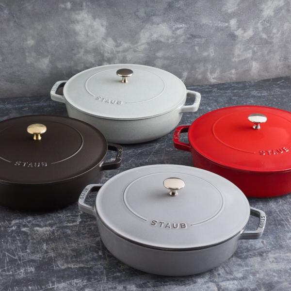 STAUB | BRAISERS - Cocotte avec Chistera Drop-Structure - 280mm - Fonte - Rouge cerise