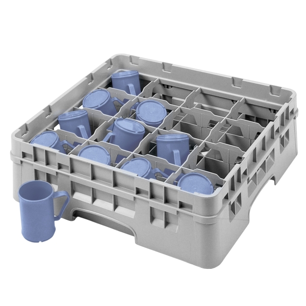 CAMBRO | CAMRACK® - Panier de lavage pour tasses 1/1 avec 16 Compartiments - 500x500mm - Gris