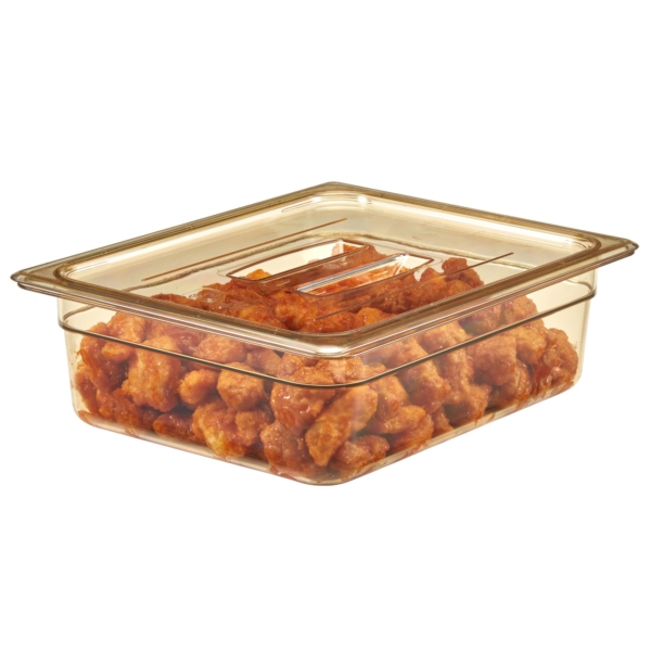 6 pièces CAMBRO | H-PAN™ - Couvercle plat GN résistant à la chaleur 1/2 - avec poignée - Ambre