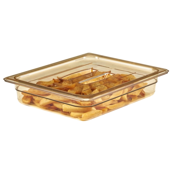 6 pièces CAMBRO | H-PAN™ - Couvercle plat GN résistant à la chaleur 1/2 - avec poignée - Ambre