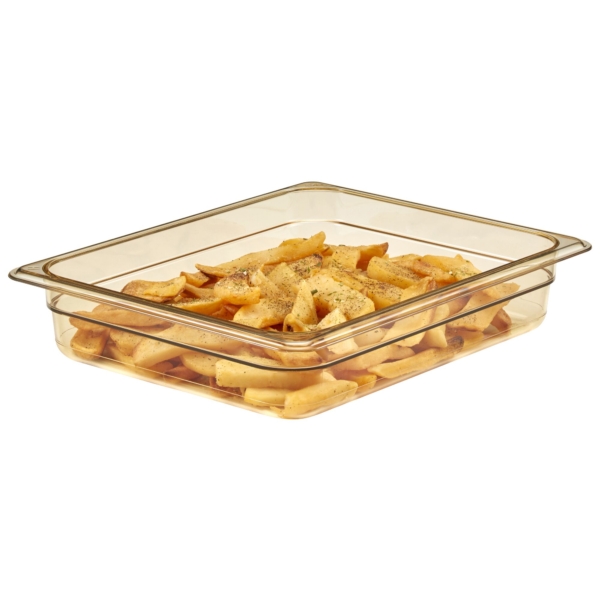 6 pièces CAMBRO | H-PAN™ - Conteneur GN résistant à la chaleur 1/2 - Ambre - Profondeur 65 mm