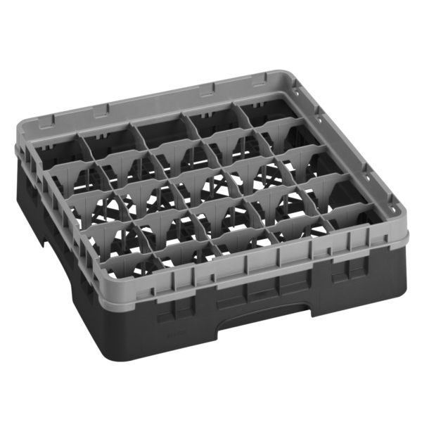 CAMBRO | CAMRACK® - Panier à verres 1/1 - 25 compartiments - avec 1 extension - 500x500mm - Noir