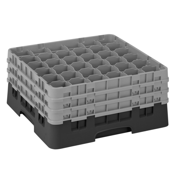 CAMBRO | CAMRACK® - Panier à verres 1/1 - 36 compartiments - avec 3 extensions - 500x500mm - Noir