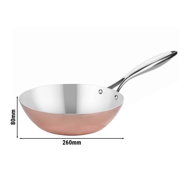 Poêle Wok en cuivre - Ø 26 cm | Poêle chinoise | Poêle asiatique | Poêle à wok