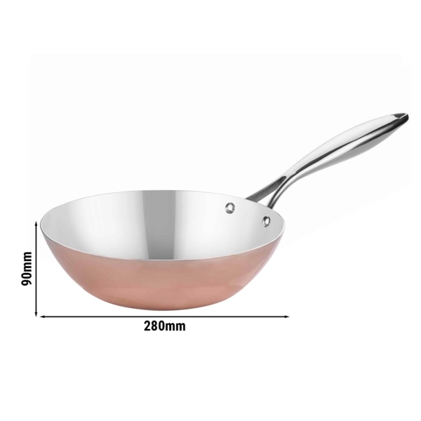 Poêle Wok en cuivre - Ø 28 cm | Poêle chinoise | Poêle asiatique | Poêle à wok