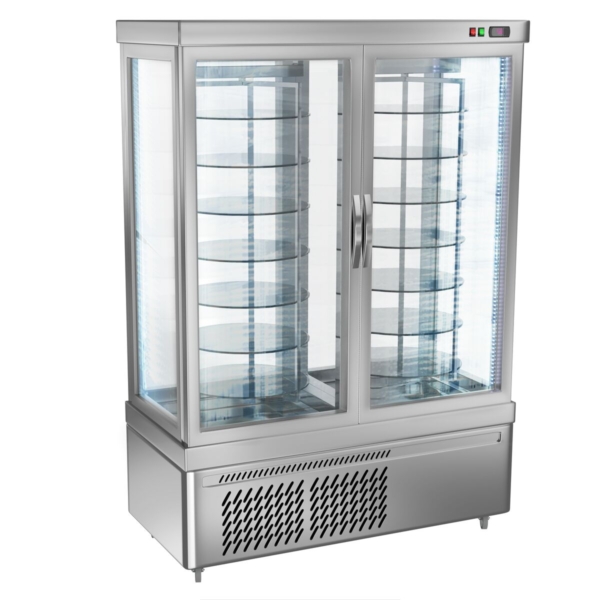 Vitrine panoramique pour fromage - 935 litres - 1320 mm - 14 étagères - Argent