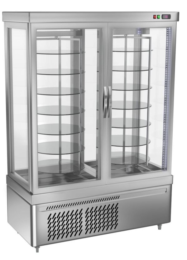 Vitrine panoramique pour fromage - 935 litres - 1320 mm - 14 étagères - Argent