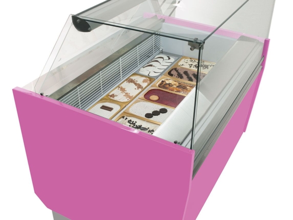 Comptoir à glace LIAM - 1560mm - Statique - pour 13+13x 5 litres de bacs à glace - Rose