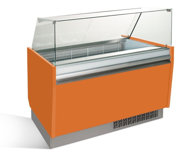 Comptoir à glace LIAM - 1310mm - Statique - pour 10+10x 5 litres de bacs à glace - Orange