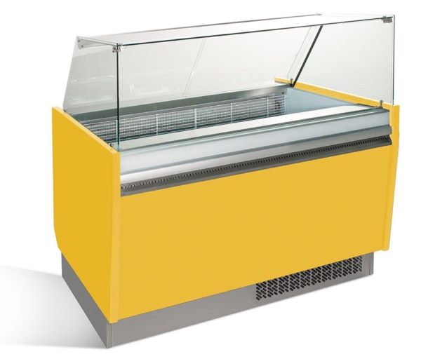 Comptoir à glace LIAM - 1310mm - Statique - pour 10+10x bacs à glace de 5 litres - Jaune