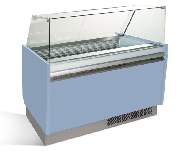 Comptoir à glace LIAM - 1310mm - Statique - pour 10+10x 5 litres bacs à glace - Bleu clair