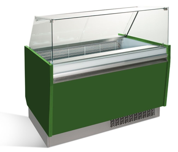 Comptoir à glace LIAM - 1310mm - Statique - pour 10+10x 5 litres de bacs à glace - Vert