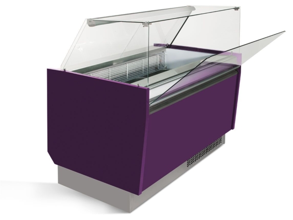 Comptoir à glace LIAM - 1560mm - Statique - pour 13+13x 5 litres de bacs à glace - Violet