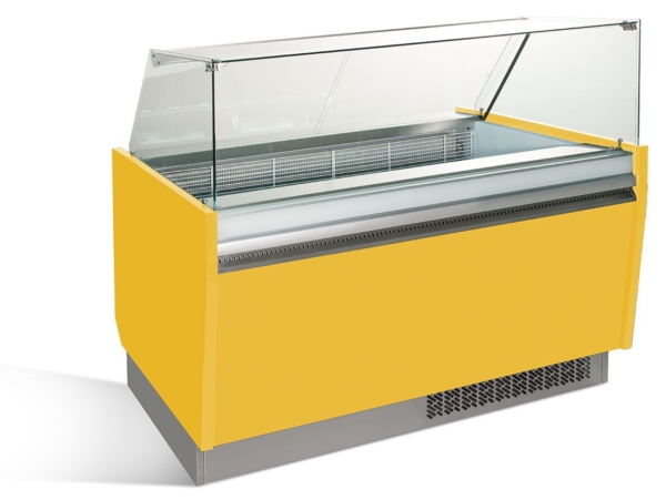 Comptoir à glace LIAM - 1560mm - Statique - pour 13+13x 5 litres de bacs à glace - Jaune