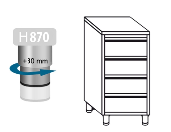 Armoire à tiroirs PREMIUM avec 4 tiroirs - 500x700mm