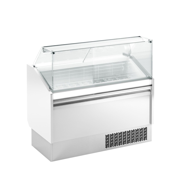 Comptoir à glace LEVI - 1310mm - Statique - pour 7+7x 5 litres bacs à glace - Blanc