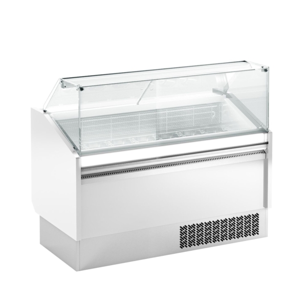 Comptoir à glace LEVI - 1620mm - Statique - pour 9+9x 5 litres bacs à glace - Blanc