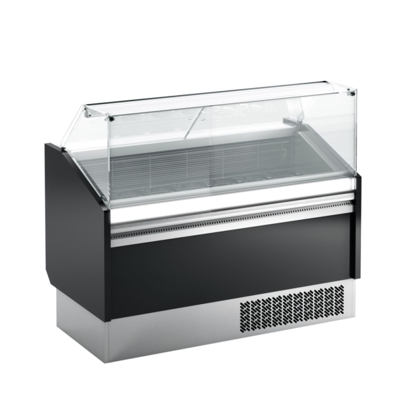 Comptoir à glace LEVI - 1620mm - Statique - pour 9+9x 5 litres bacs à glace - Noir