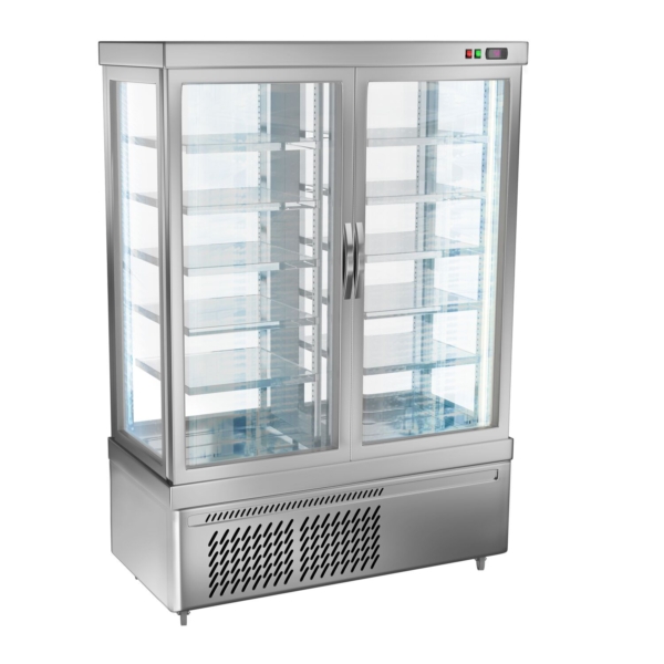 Vitrine panoramique pour fromage - 935 litres - 1320 mm - 10 étagères - Argent