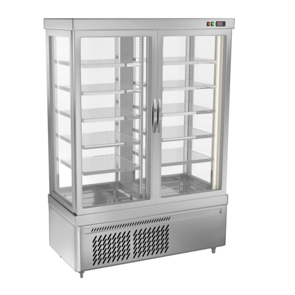 Vitrine panoramique pour fromage - 935 litres - 1320 mm - 10 étagères - Argent